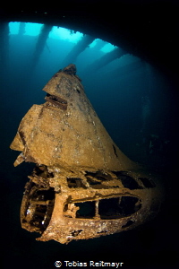 Japanese Zero in cargo hold of Fujikawa Maru, Chuuk by Tobias Reitmayr 